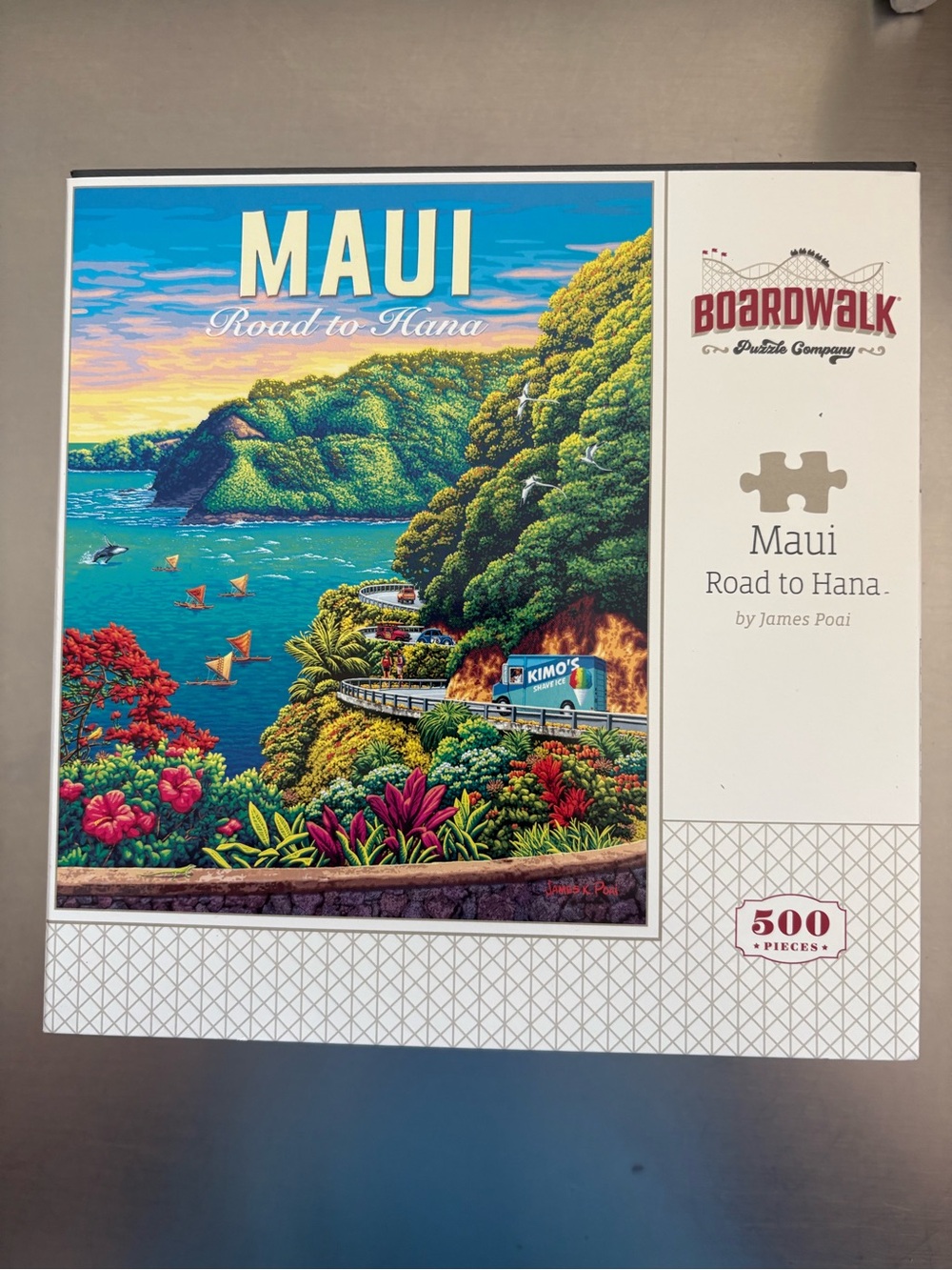 Boardwalk Maui Road to Hana 500-Piece Jigsaw Puzzle - Vibrant Blue & Green